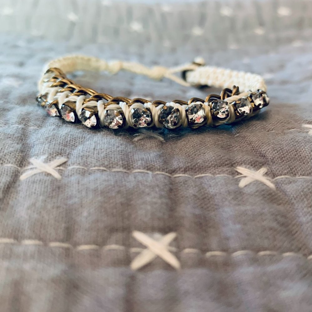 ✨White Rope Bracelet with Rhinestones